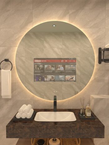 Oval Smart LED Mirror with Android TV
