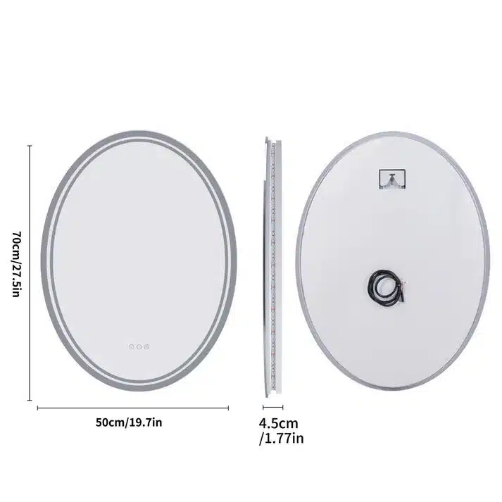 LuxeView LED Oval Bathroom Mirror – Dual Illumination, Anti-Fog, and Dimmable Lighting - Uncategorized | LightMirror.in
