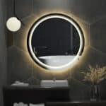 Extra Large Round LED Bathroom Mirror with Anti-Fog, Dimmable Lights, and Touch Sensor