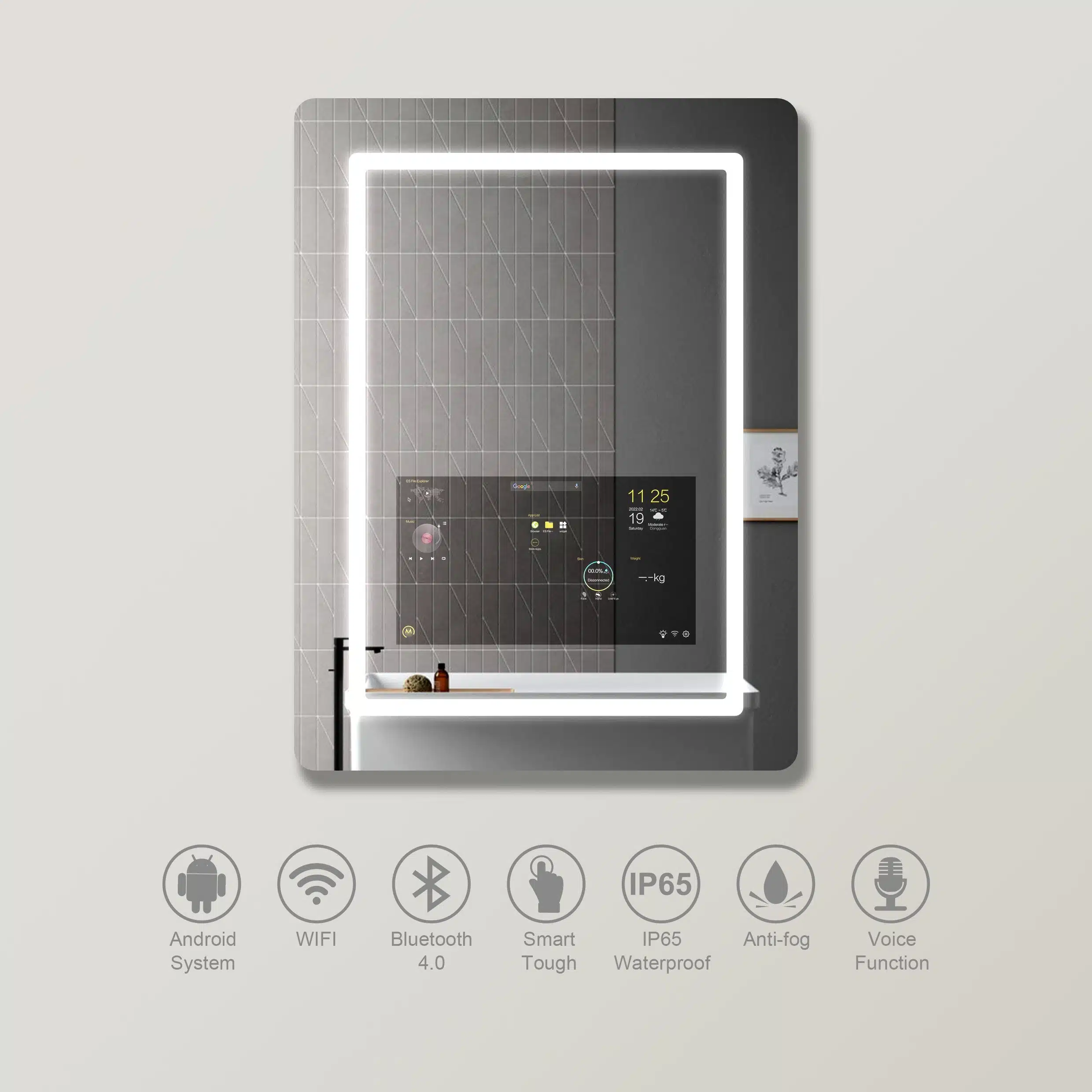 Smart LED Bathroom Mirror with Android TV