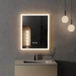 20×30 Inch Rectangular LED Bathroom Mirror – Anti-Fog, Dimmable, and Touch Controls