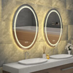 Luxe Dual-Glow LED Bathroom Mirror – Anti-Fog, Dimmable, Double Circle Design