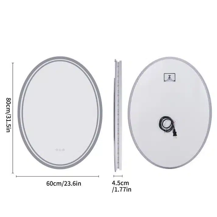 LuxeView LED Oval Bathroom Mirror – Dual Illumination, Anti-Fog, and Dimmable Lighting - Uncategorized | LightMirror.in