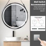 Radiant Halo Frame Round Bathroom Mirror – LED Lighting, Anti-Fog, and Touch Controls
