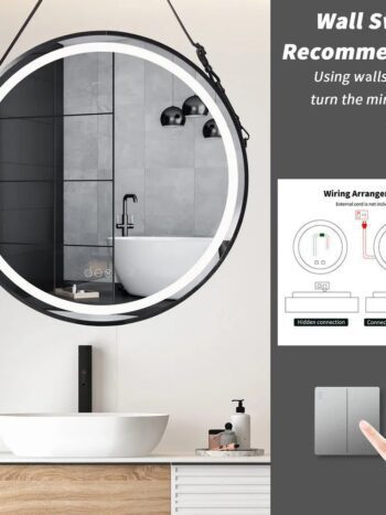 Radiant Halo Frame Round Bathroom Mirror – LED Lighting, Anti-Fog, and Touch Controls - Framed LED Mirror | LightMirror.in