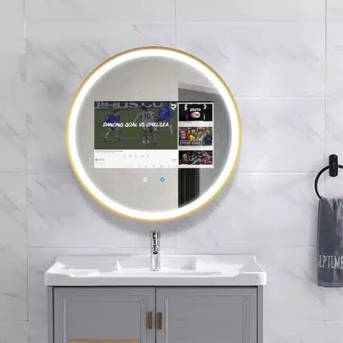 Round Framed Android TV LED Mirror