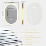 Frontlit Oval LED Illuminated Bathroom Mirror with Frame and Anti-Fog
