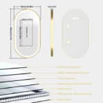 Frontlit Oval LED Illuminated Bathroom Mirror with Frame and Anti-Fog