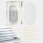 Frontlit Oval LED Illuminated Bathroom Mirror with Frame and Anti-Fog