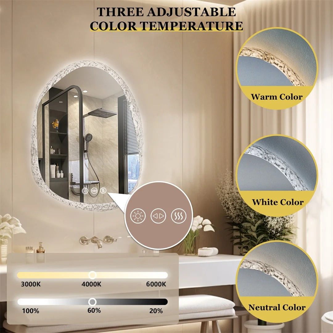 outer frosted design led mirror