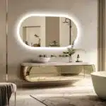 EcoLuxe Arched LED Mirror – Touch Controls, Anti-Fog, and Energy-Efficient Lighting