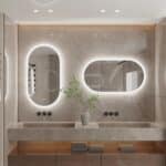 Arched Illumina LED Bathroom Mirror – Oval Design, Anti-Fog, and Adjustable Lighting