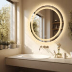 Frameless LED Bathroom Mirror with Dual Lighting, Anti-Fog, and Touch Controls – Modern Round Design