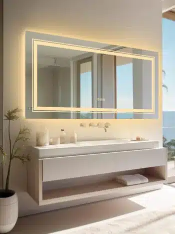 Frameless LED Bathroom Mirror with Dual Lighting, Anti-Fog, and Touch Controls - Uncategorized | LightMirror.in