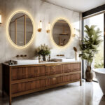 LuxeView LED Oval Bathroom Mirror – Dual Illumination, Anti-Fog, and Dimmable Lighting