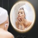 Extra Large Round LED Bathroom Mirror with Anti-Fog, Dimmable Lights, and Touch Sensor