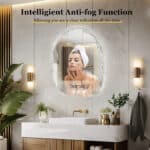 Irregular LED Bathroom Mirror with Touch Sensor, Anti-Fog, and Backlit Lighting