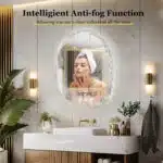 Irregular LED Bathroom Mirror with Touch Sensor, Anti-Fog, and Backlit Lighting