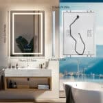 LED Bathroom Mirror with Bluetooth Speaker, Anti-Fog, and Dimmable Lighting
