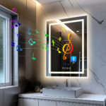 LED Bathroom Mirror with Bluetooth Speaker, Anti-Fog, and Dimmable Lighting