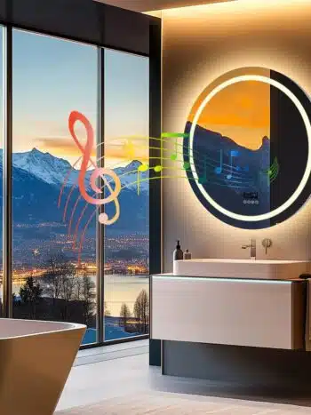 36" Round LED Bathroom Mirror with Bluetooth Speaker, Anti-Fog, and Dimmable Lighting - Uncategorized | LightMirror.in