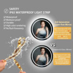 36″ Round LED Bathroom Mirror with Bluetooth Speaker, Anti-Fog, and Dimmable Lighting