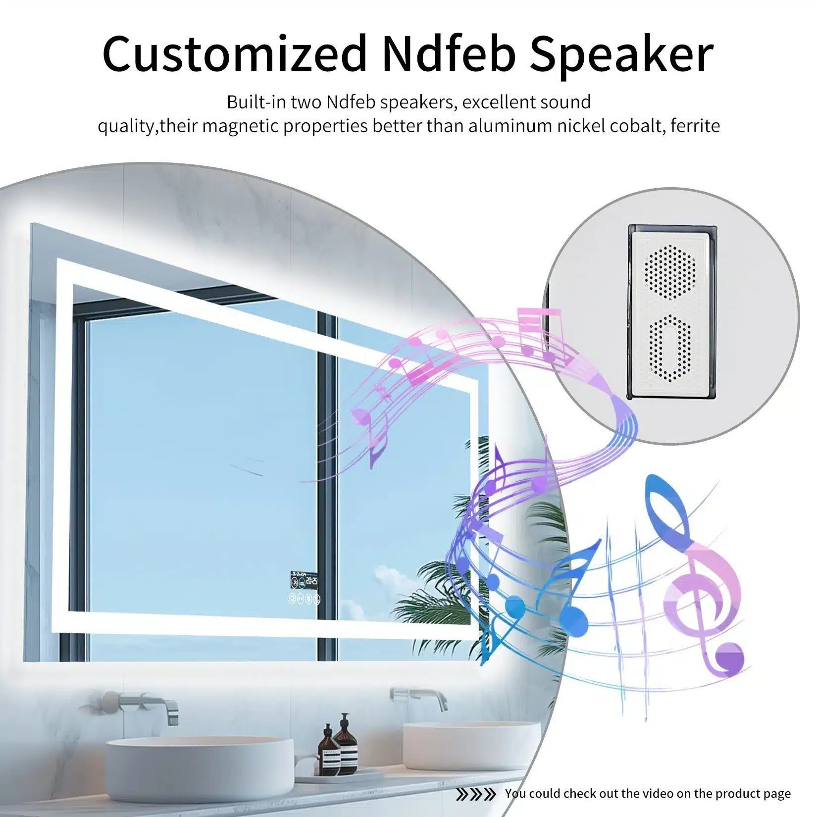 Smart LED Bathroom Mirror with Bluetooth Speaker, Anti-Fog, and Dimmable Lighting - Uncategorized | LightMirror.in