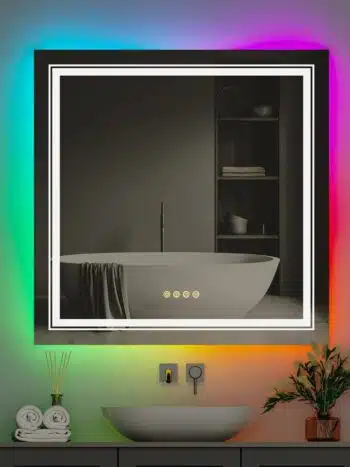 Lumina Glow RGB Backlit Front Lighted Mirror with Anti-Fog and Touch Controls