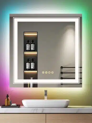 Lumina Glow RGB Backlit Front Lighted Mirror with Anti-Fog and Touch Controls - Uncategorized | LightMirror.in
