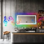 Smart RGB LED Bathroom Mirror with Bluetooth Speaker, Anti-Fog, and Dimmable Lighting