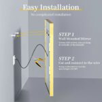 Gold Framed LED Bathroom Mirror – Anti-Fog, Dimmable, and Touch Control