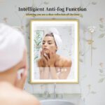Gold Framed LED Bathroom Mirror – Anti-Fog, Dimmable, and Touch Control