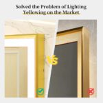 Gold Framed LED Bathroom Mirror – Anti-Fog, Dimmable, and Touch Control