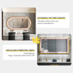 Frontlit Oval LED Illuminated Bathroom Mirror with Frame and Anti-Fog