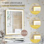 Gold Framed LED Bathroom Mirror – Anti-Fog, Dimmable, and Touch Control