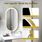 Frontlit Oval LED Illuminated Bathroom Mirror with Frame and Anti-Fog