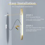 Frontlit Oval LED Illuminated Bathroom Mirror with Frame and Anti-Fog