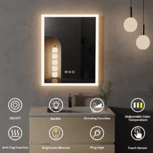 Concealing wires for floating LED mirrors to maintain a clean, modern aesthetic in bathroom design.
