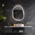 Irregular LED Bathroom Mirror with Touch Sensor, Anti-Fog, and Backlit Lighting