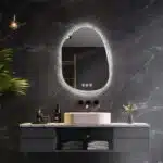 Irregular LED Bathroom Mirror with Touch Sensor, Anti-Fog, and Backlit Lighting