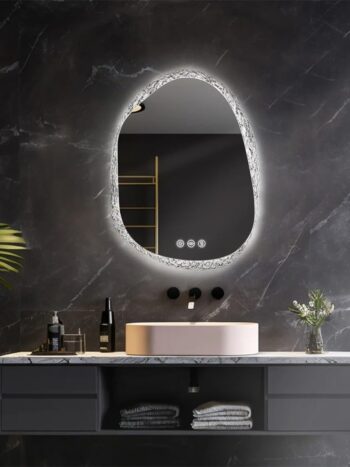 Irregular LED Bathroom Mirror with Touch Sensor, Anti-Fog, and Backlit Lighting - Bluetooth Mirrors | LightMirror.in