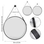 Radiant Halo Frame Round Mirror with Anti-Fog, Dimmable Lighting, and Touch Controls With Rope