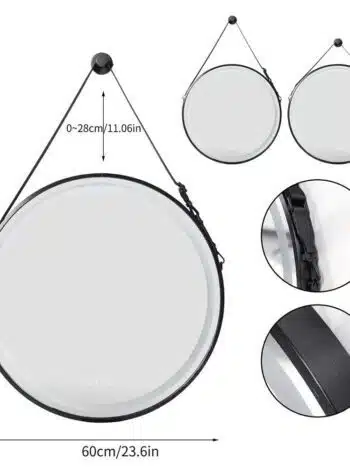 Radiant Halo Frame Round Mirror with Anti-Fog, Dimmable Lighting, and Touch Controls With Rope - Uncategorized | LightMirror.