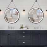 Radiant Halo Frame Round Bathroom Mirror – LED Lighting, Anti-Fog, and Touch Controls