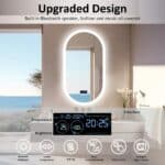Modern Oval LED Bathroom Mirror with Bluetooth Speaker, Anti-Fog, and Touch-Sensor Lighting