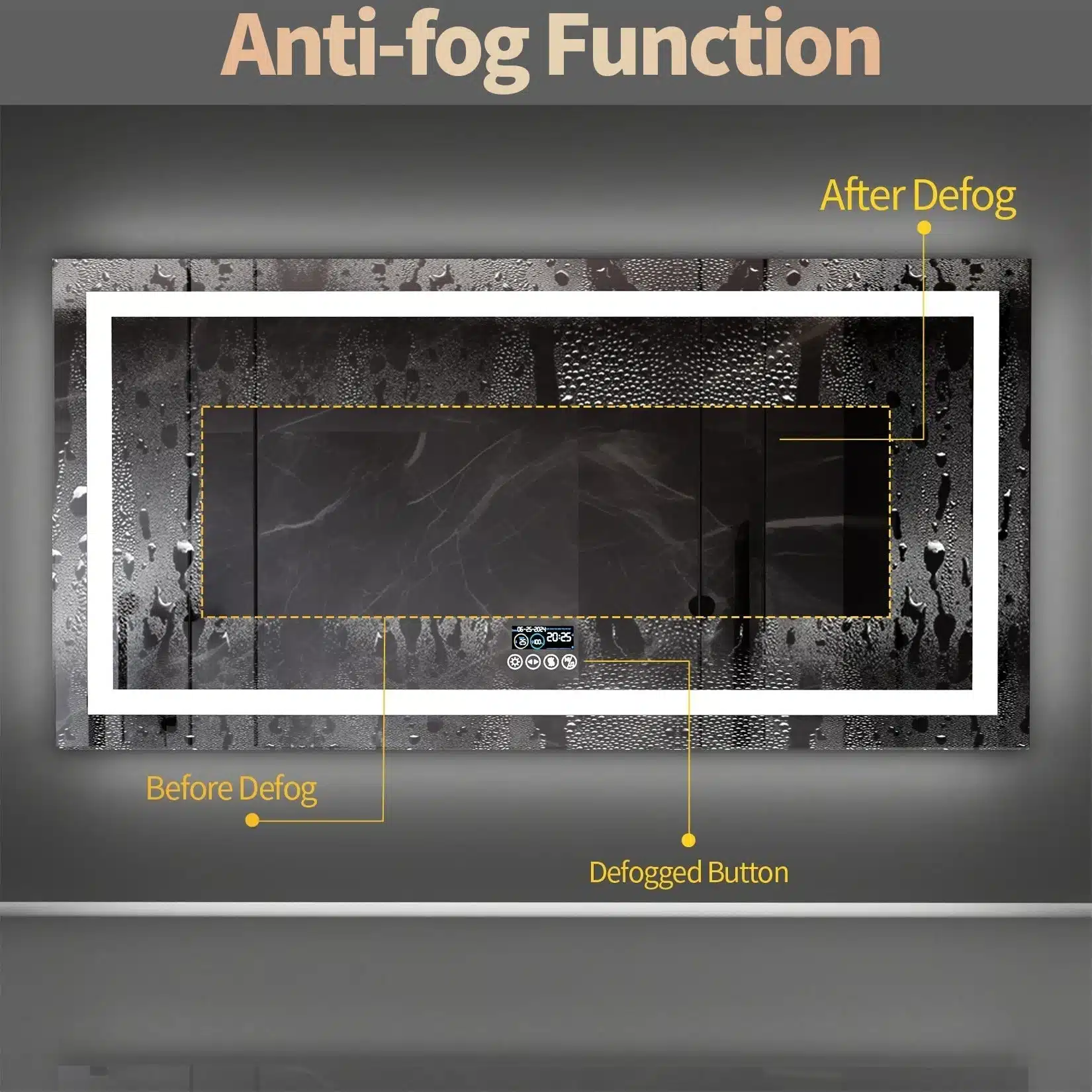 Smart LED Bathroom Mirror with Bluetooth Speaker, Anti-Fog, and Dimmable Lighting - Uncategorized | LightMirror.in