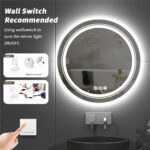 Frameless LED Bathroom Mirror with Dual Lighting, Anti-Fog, and Touch Controls – Modern Round Design