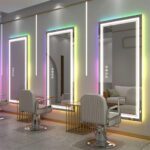 Luminous Spectrum LED Vanity Mirror – RGB Backlit, Anti-Fog, and Dimmable Lighting