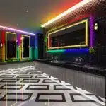 Luminous Spectrum LED Vanity Mirror – RGB Backlit, Anti-Fog, and Dimmable Lighting