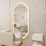 Frontlit Oval LED Illuminated Bathroom Mirror with Frame and Anti-Fog